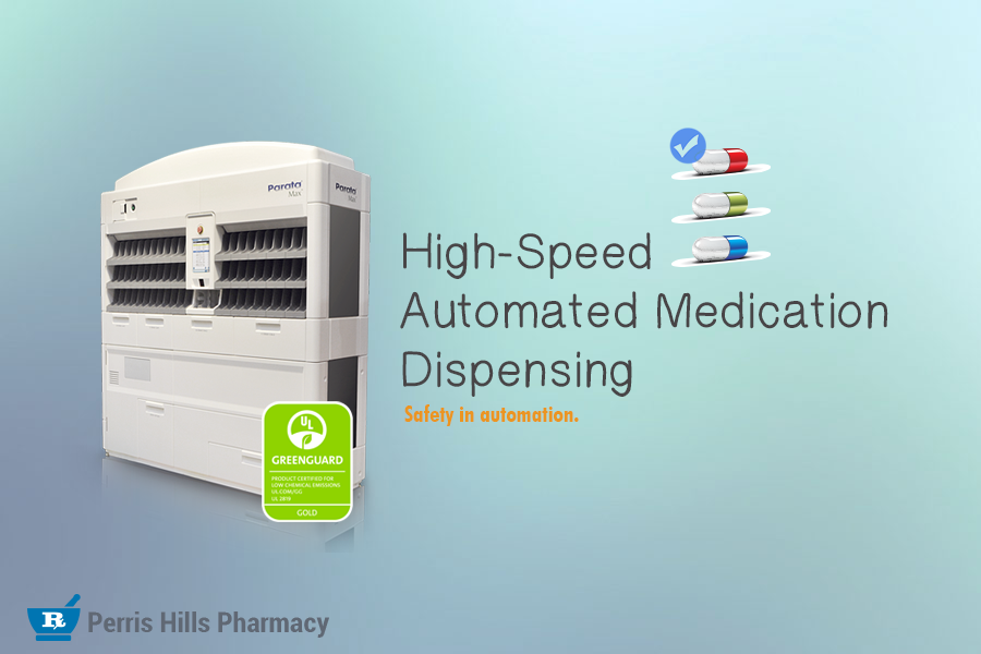 Safe and accurate medication dispensing at Perris Hills Pharmacy in Perris, CA